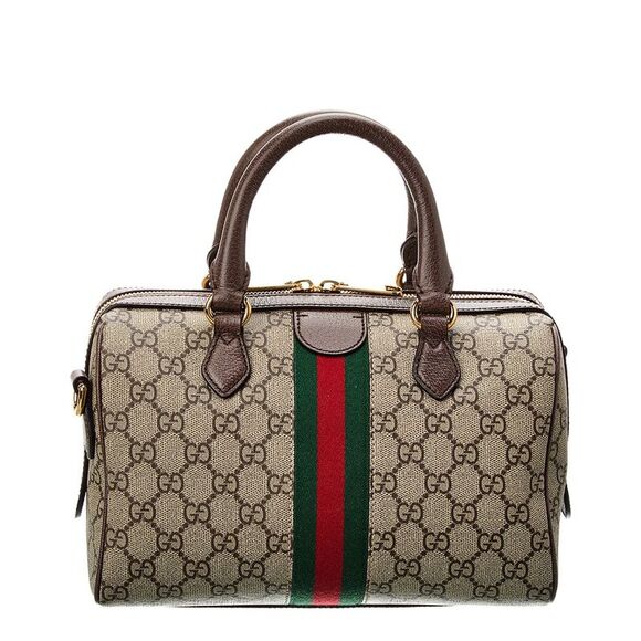 Gucci Ophidia Gg Small Top Handle Gg Supreme Canvas & Leather Bag, Brown - Picture 2 of 5